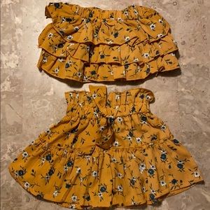 Strapless top and skirt